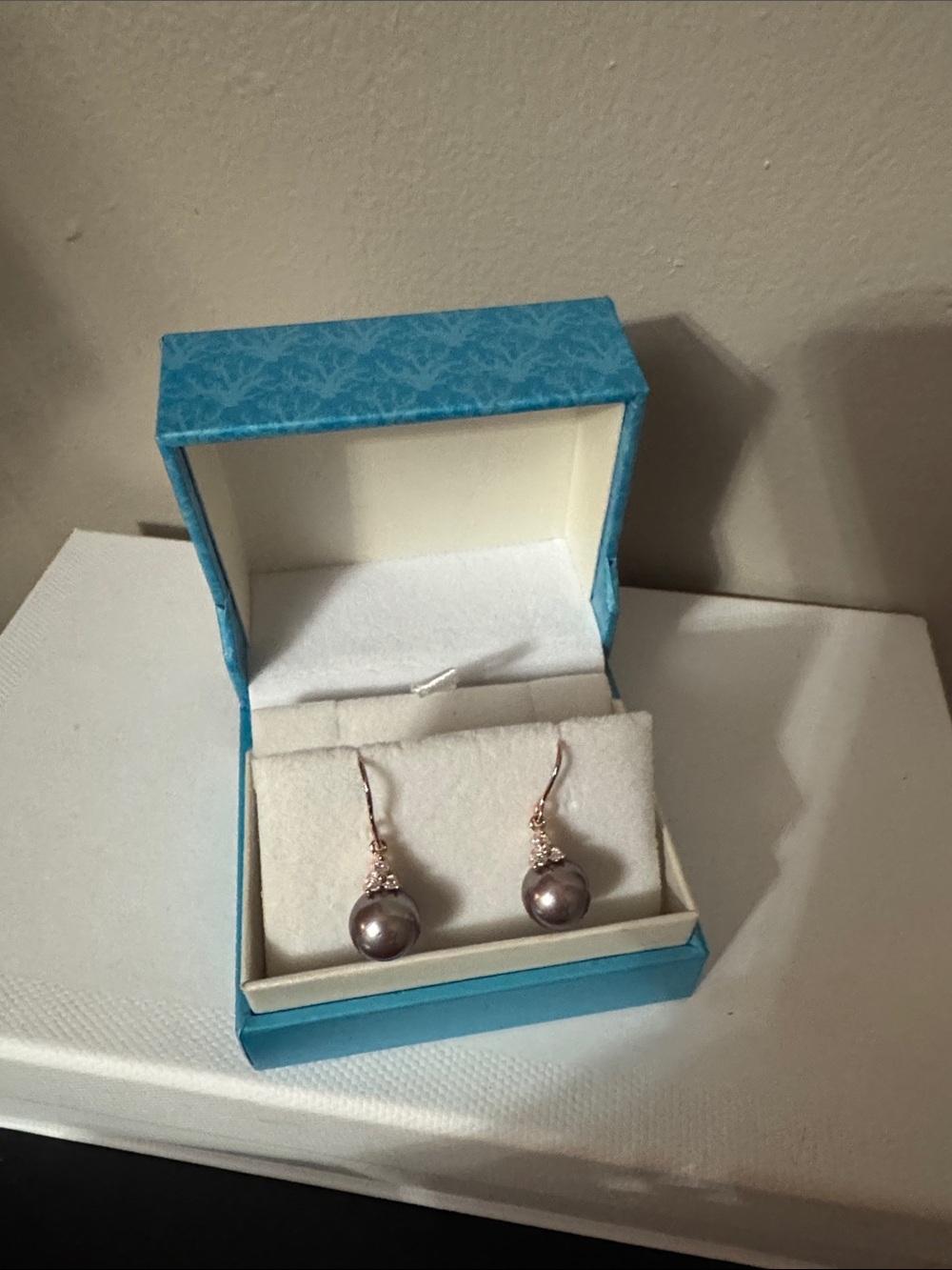 NWT - Maui Divers Genuine Pearl and Diamond drop earrings - Picture 2 of 5